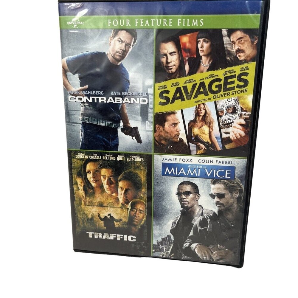 4 Movie Action DVD Set: Contraband Savages Traffic & Miami Vice